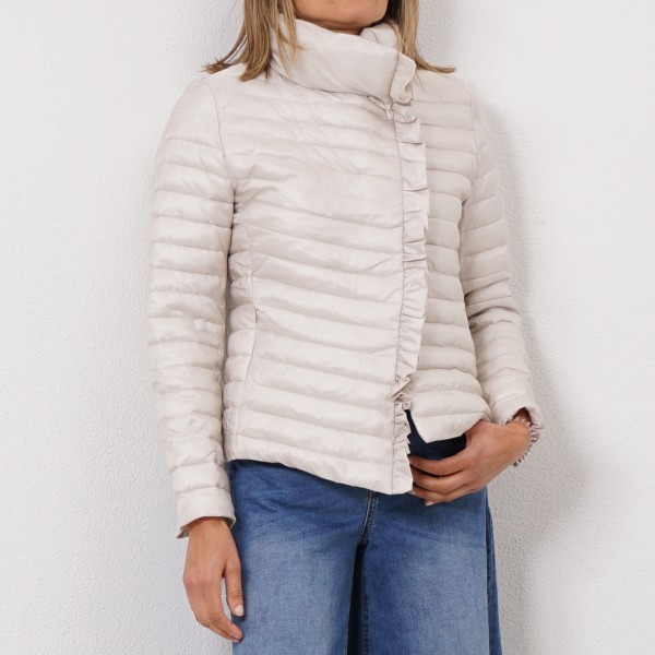 quilted jacket with frills