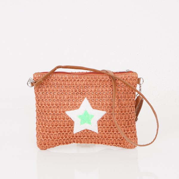sisal (paper) fanny pack with embroidery