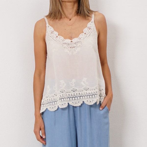 embroidered tank top
