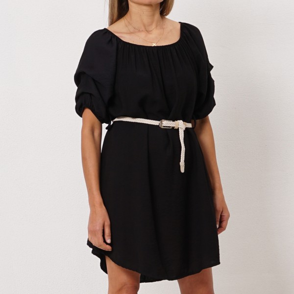 crepe dress with/ pleats
