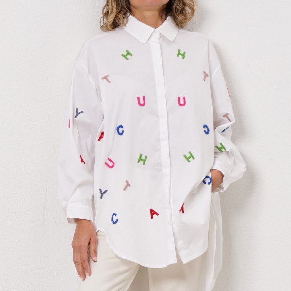 embroidered poplin dress/shirt