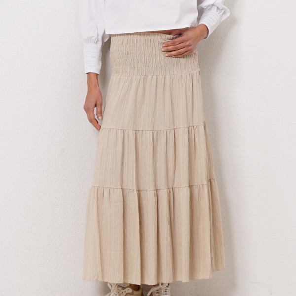 crepe skirt with elastics