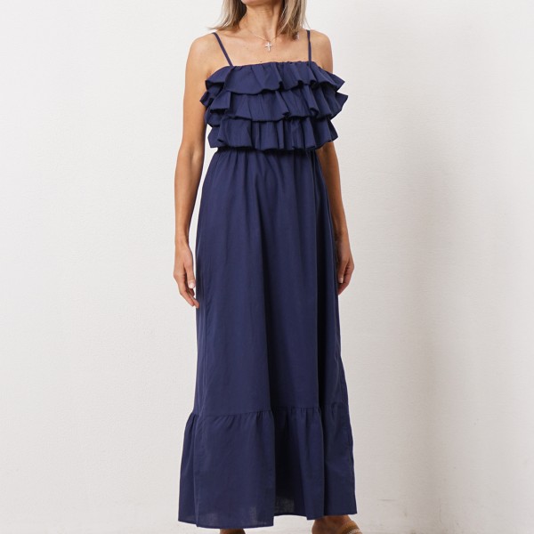linen/cotton dress with ruffles