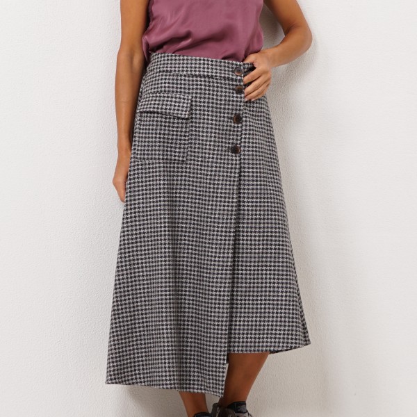 asymmetrical farm skirt with rayon