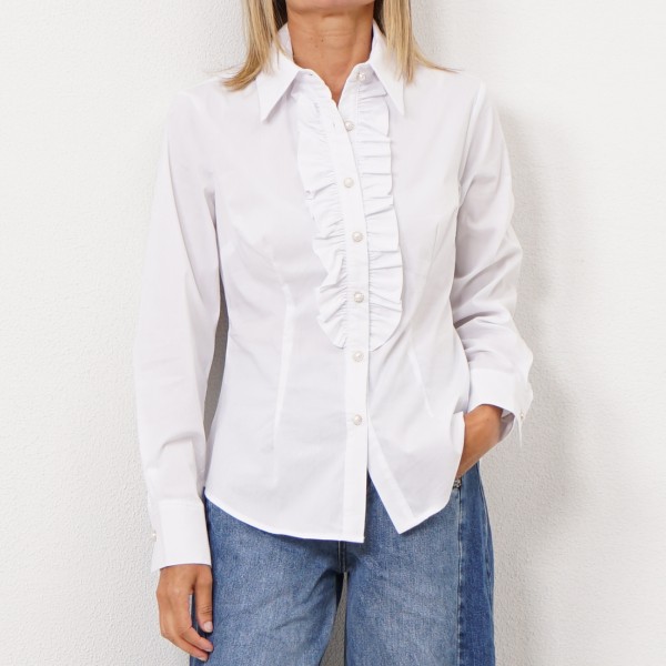 poplin blouse w/ ruffles