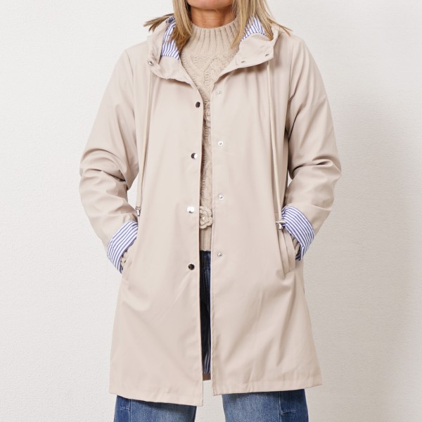 parka rubbery with/ striped lining