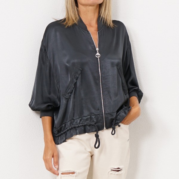 satin viscose bomber