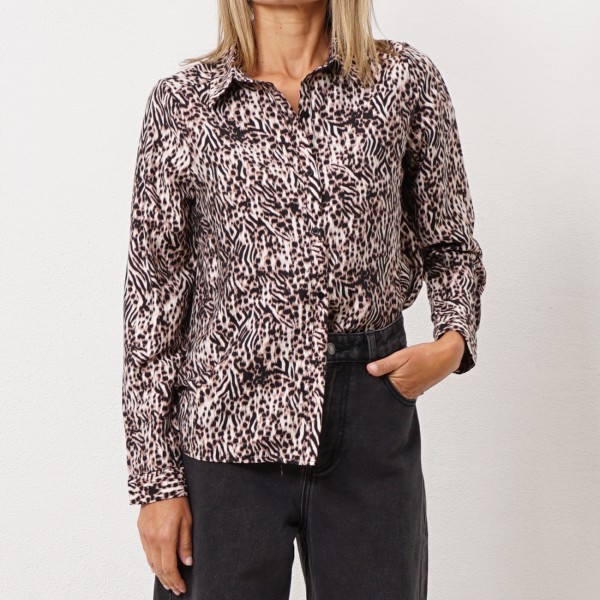 satin blouse (animal print)