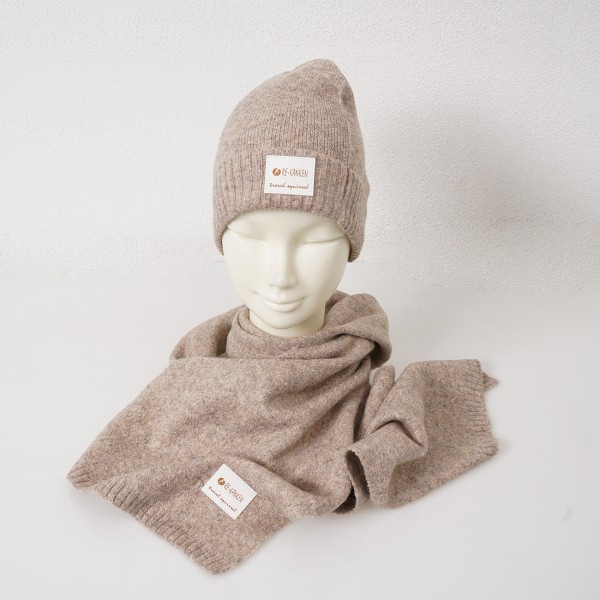 knitted scarf+hat set (soft touch)