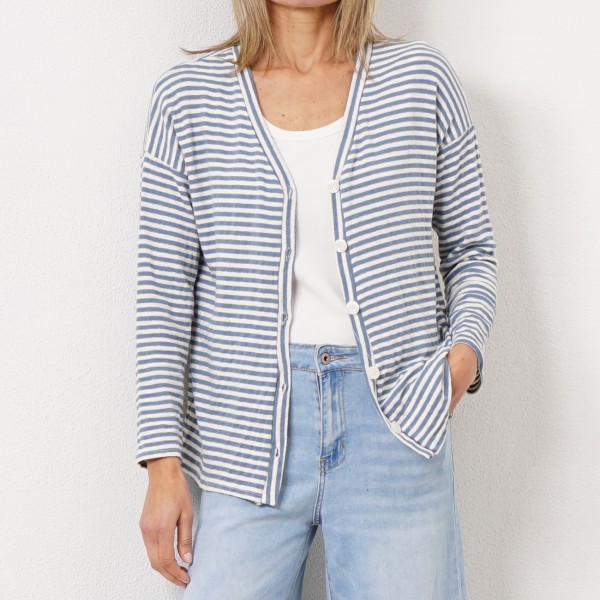 striped linen/cotton coat