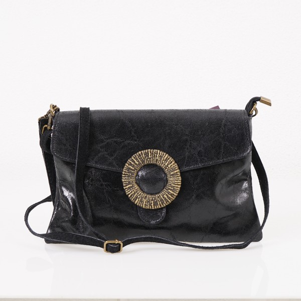 leather fanny pack with appliqué