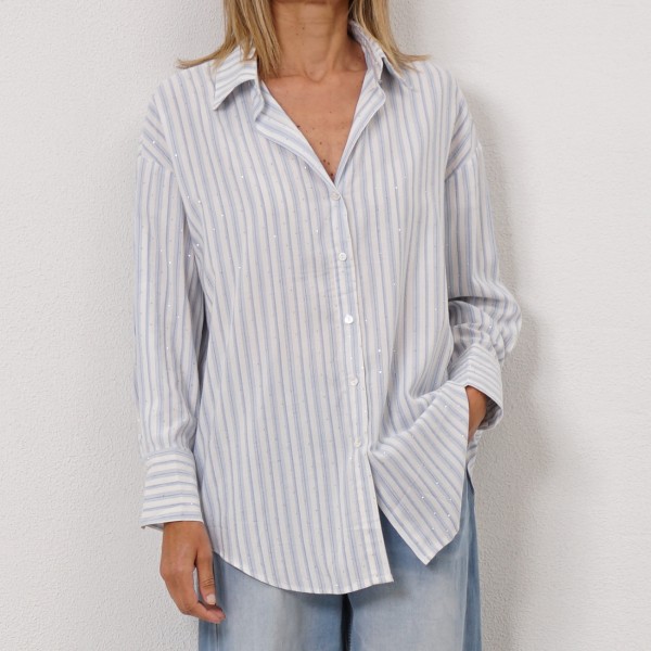striped blouse with/beads
