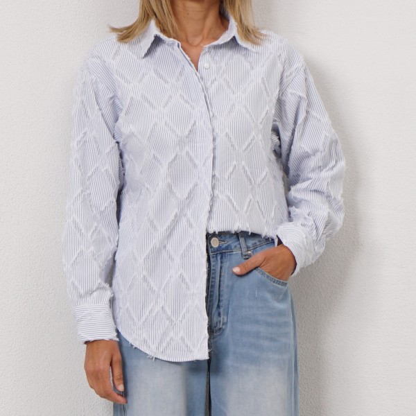 striped blouse with/fringes