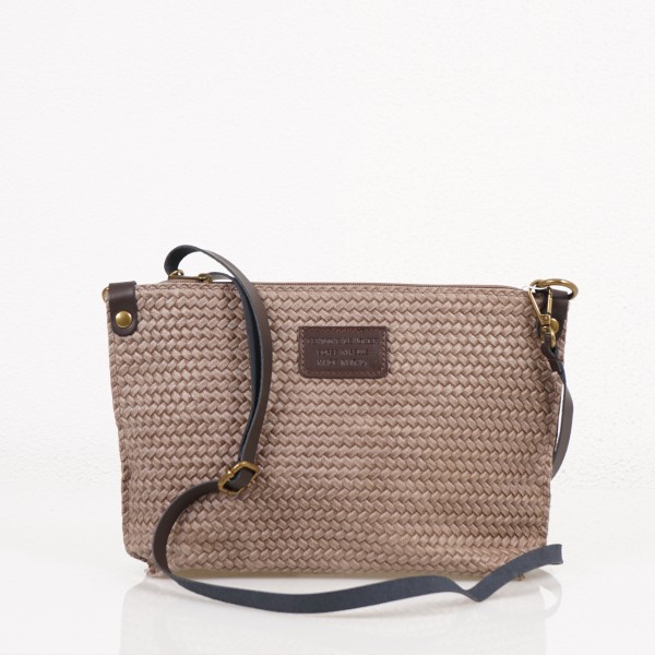 Braided leather suitcase