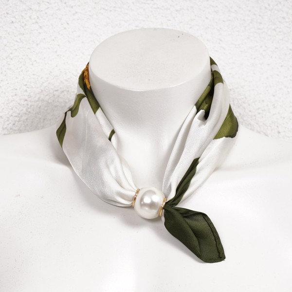 Silk/viscose scarf with pearl (magnet)