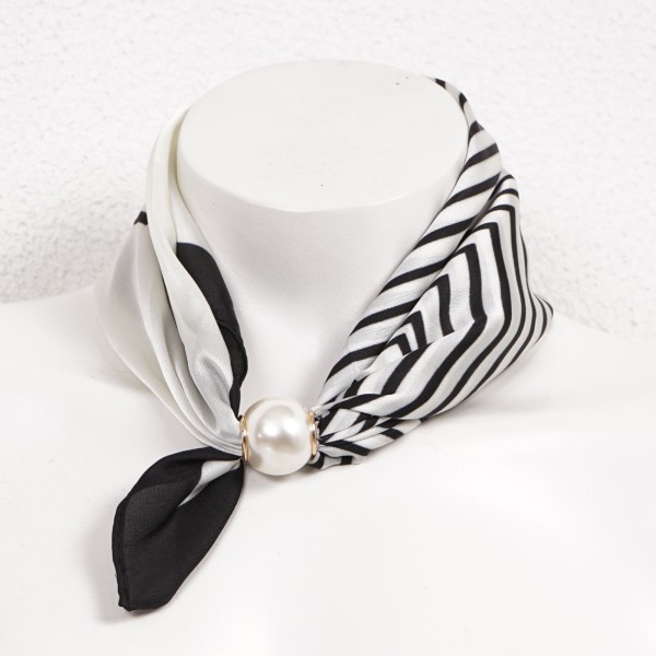 Silk/viscose scarf with pearl (magnet)