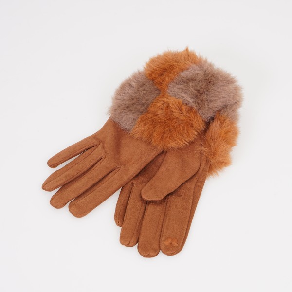 suede gloves with fur
