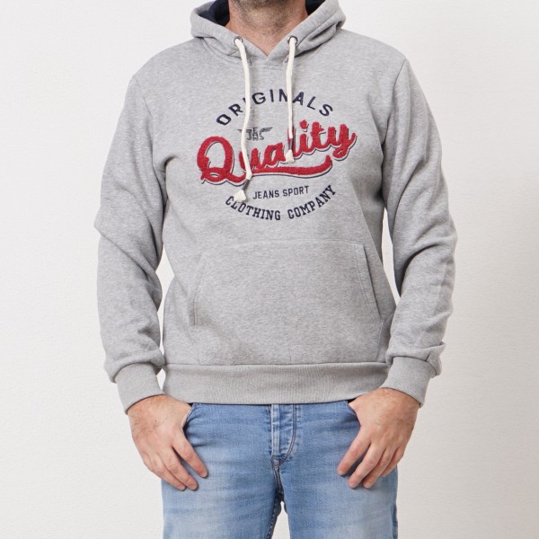 hoodie with embroidered print