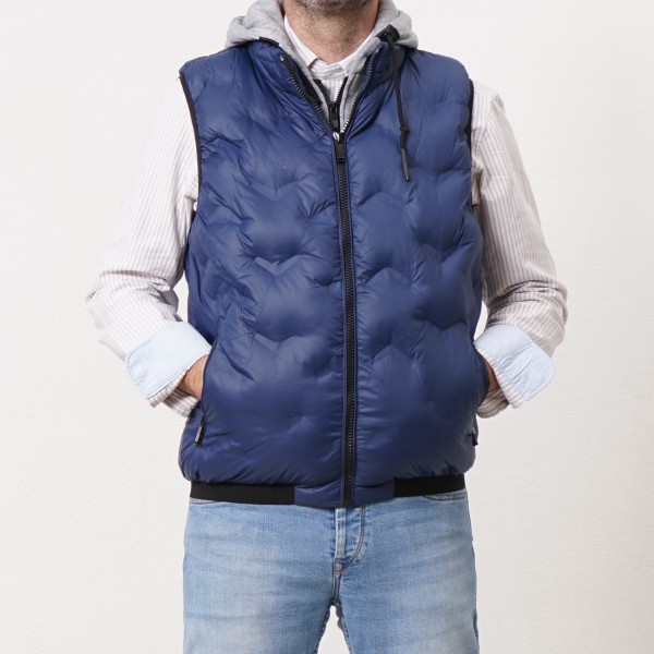 padded vest with removable hood