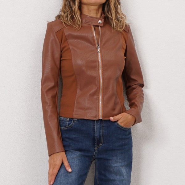 eco-leather jacket with elastane