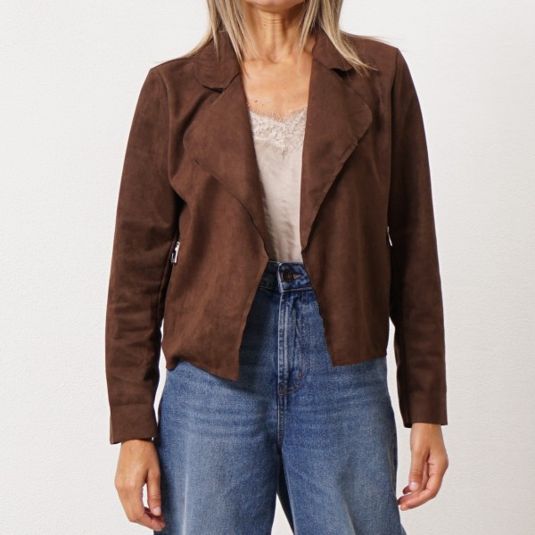 Suede biker jacket (synthetic)