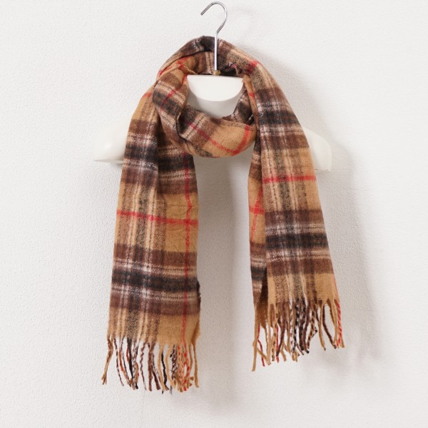 Cashmere fringed scarf