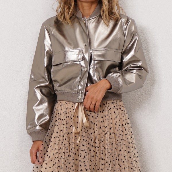 bomber with metallic shine