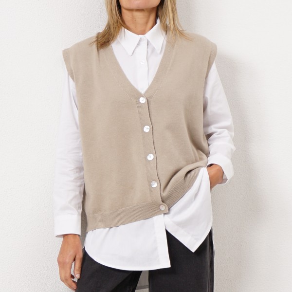knitted vest with cashmere