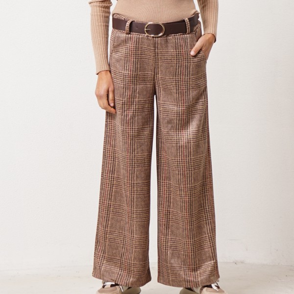 wide-leg pants with elastane (suede-like)