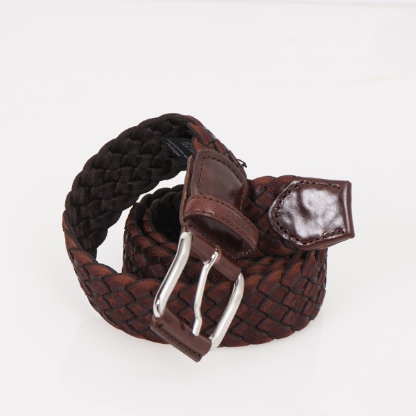 braided belt with leather application