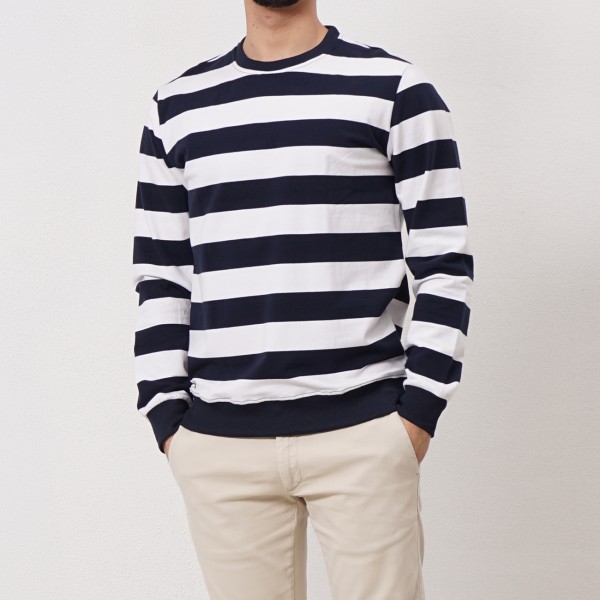 plush striped sweatshirt