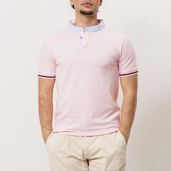 Polo shirt in piqué fabric with appliqués