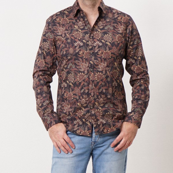 flower shirt with elastane