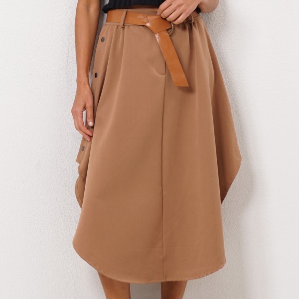 asymmetrical skirt with buttons
