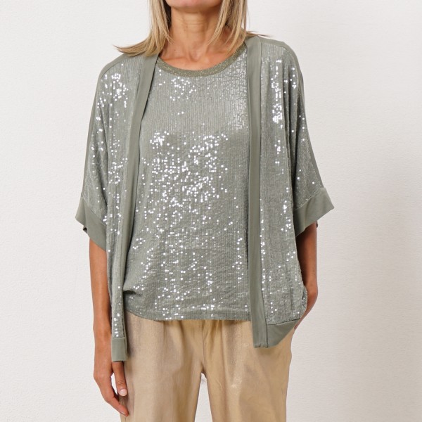 viscose jacket with/ sequins on front