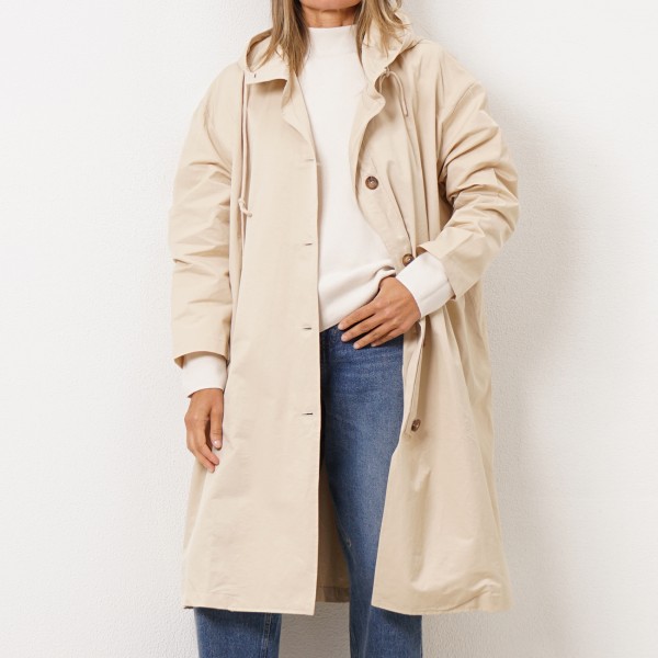 Oversized waterproof parka with hood