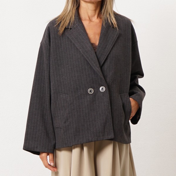 Premium striped jacket with printed lining