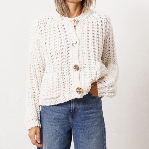 Thick knit coat