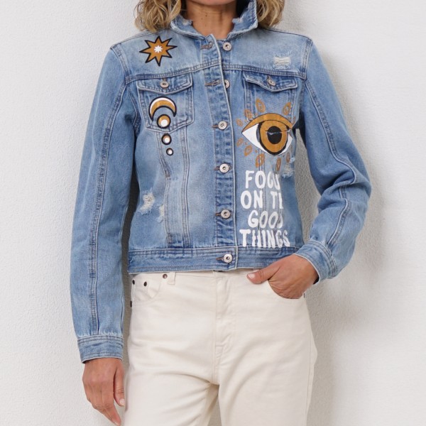 denim jacket with applications