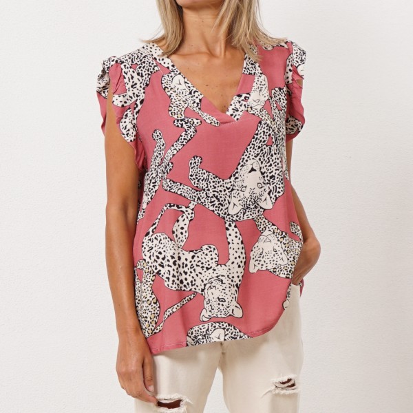 viscose top with ruffles