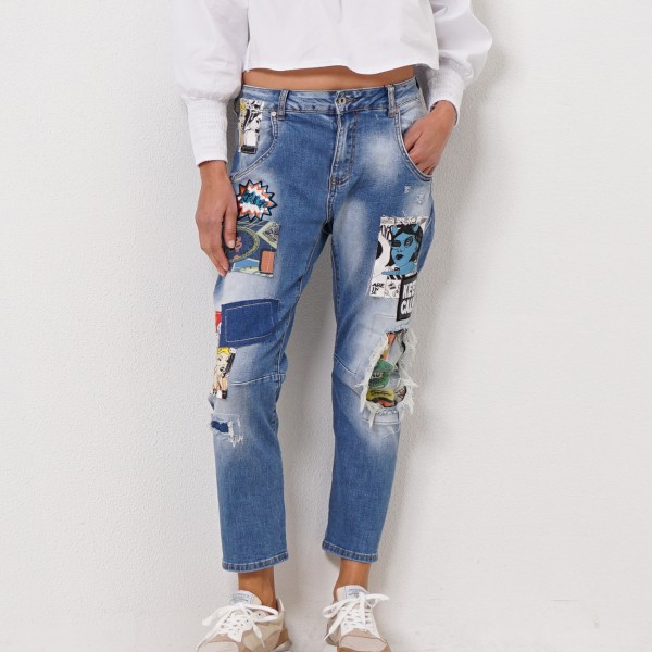 vintage pants with applications