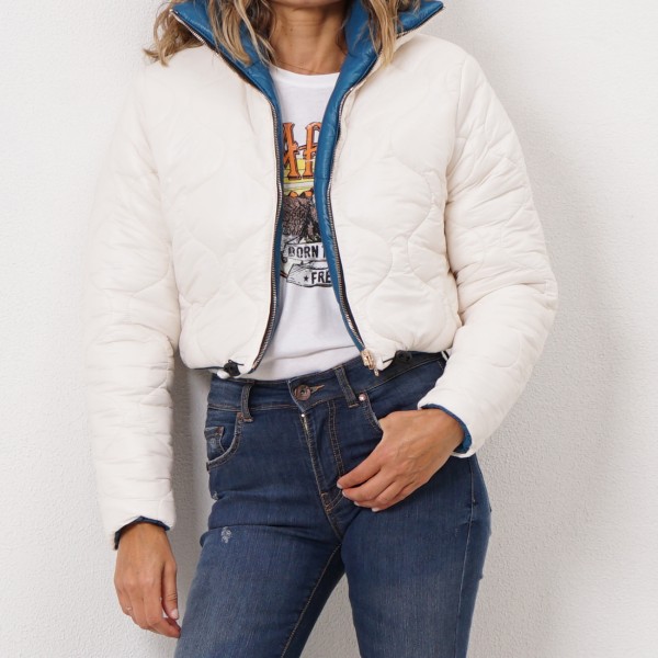 jacket with reversible padding