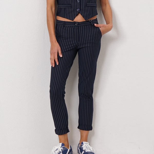 striped pocket pants