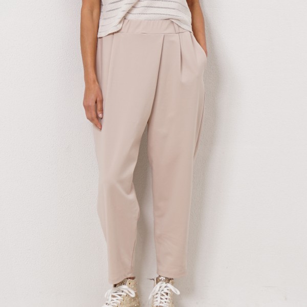 asymmetrical knit pantaloons (Ponto Roma)