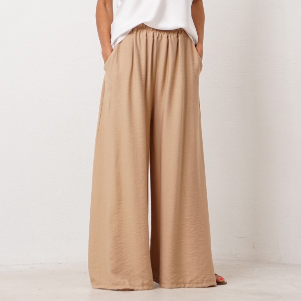 Elephant foot pocket pants in crepe