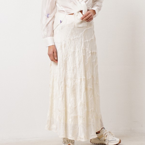 embroidered skirt with beading + lining (premium)