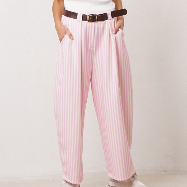 striped wide-leg pants