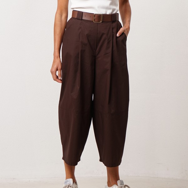 Poplin (cotton) wide-leg pants