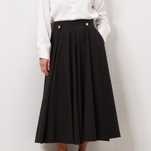flared skirt in cotton fabric and Tencel (premium)