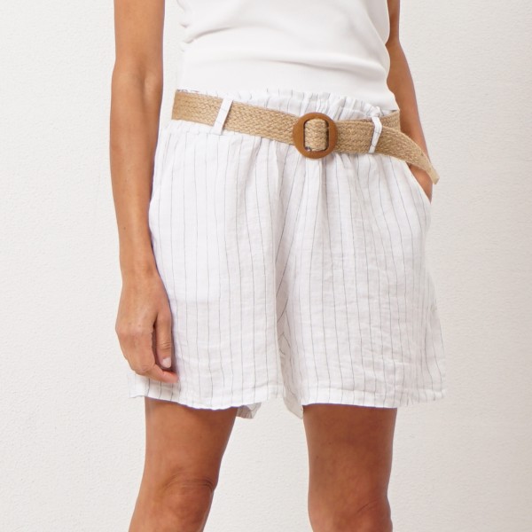 100% linen pants with stripes